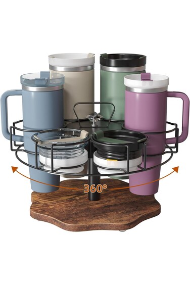 منظم زجاجات المياه لكوب ستانلي سعة 40 أونصة مع مقبض، حامل أكواب ستانلي دوار، منظم