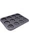 Home Concept 12-Piece Non stick Baking Cup Cake Mould Black