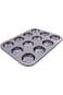 Home Concept 12-Piece Non stick Baking Cup Cake Mould Black