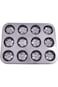Home Concept 12-Piece Non stick Baking Cup Cake Mould Black