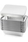NYHI 50-Pack Heavy Duty Disposable Aluminum Oblong Foil Pans with Lid Covers Recyclable Tin Food St