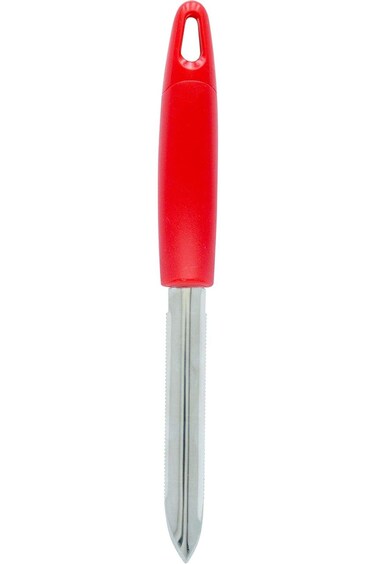 Raj Steel Hand Peeler in Red Handle, 29 cm, RRG004, Potato Peeler, Apple Peeler, Vegeteable Peeler