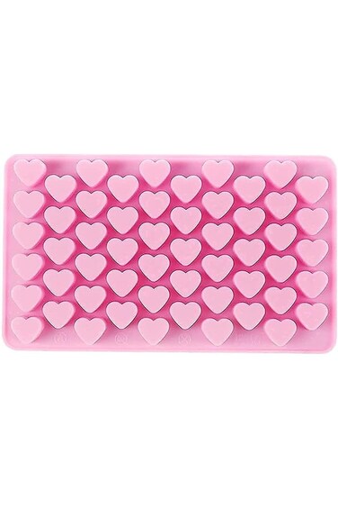 COOLBABY Silicone Heart Shaped Chocolate Mold, 55 Holes Non-stick Baking Mold Tray for Hot Chocolat