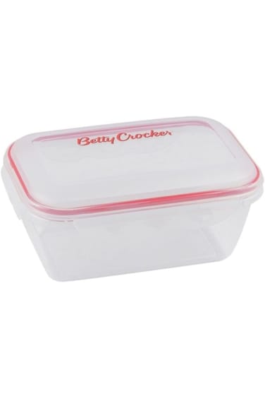 علبة تخزين مستطيلة من بيتي كروكر، شفافة وحمراء، ١٦٠٠ مل، BC5014