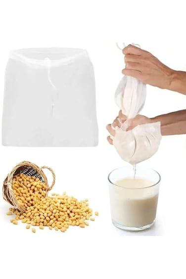 أكياس تصفية حليب الصويا من تول هاوس، قطعتان، أكياس تصفية حليب الجوز، قماش ترشيح قابل لإعادة الاستخدام، ناعم