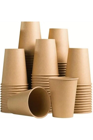 8oz Premium Craft Paper Cups Brown,Paper Coffee Cups,Disposable Drinking Cups, Hot/Cold Beverage Pa