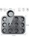 SHOWAY Cake Bakeware Mould, Carbon Steel Muffin Pan, 12 Cavity Bakeware Non-Stick Cake Baking Pan,
