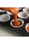SHOWAY Cake Bakeware Mould, Carbon Steel Muffin Pan, 12 Cavity Bakeware Non-Stick Cake Baking Pan,