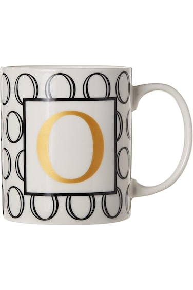 Shallow Letter O Printed Porcelain Tea Coffee Mug, Bd-Mug-O