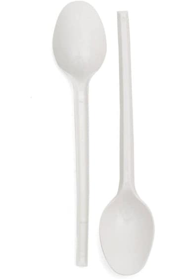 Hotpack Plastic Tea Spoons White, 50 Pieces