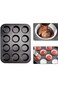 SHOWAY 12 Cavity Cupcake Bakeware Pan Non-stick Carbon Steel Muffin Cakes Bread Jelly Baking Tray