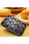 SHOWAY 12 Cavity Cupcake Bakeware Pan Non-stick Carbon Steel Muffin Cakes Bread Jelly Baking Tray