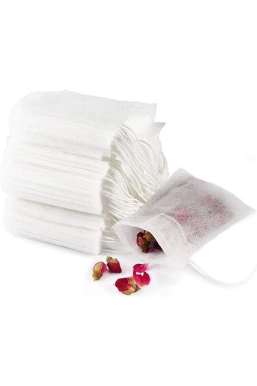 Romica Disposable Drawstring Filter Paper Tea Bags (Pack of 100,5.5 x 7cm)