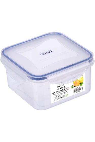 PARFAIT Square Airtight Leak-Proof Food Container Clear and Blue 0.7 Liter YH131306PP9