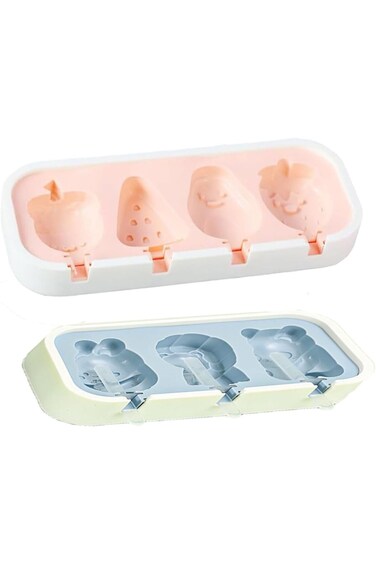 PAXTOR (2 pack) Ice Molds Silicone Popsicle Molds for Kids,Ice Pop Cream Molds Maker,Stackable Pops