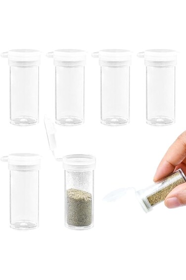 ALMEKAQUZ Mini Salt Shakers, Salt and Pepper Shakers, Small, Salt Pepper, Cinnamon Shaker and Peppe