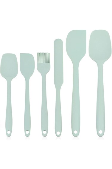 مجموعة ملاعق سيليكون ECVV® مكونة من 6 قطع - مجموعة أدوات مطبخ آمنة غذائيًا مع مقاومة للحرارة وخالية من مادة BPA
