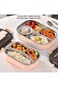 Oasisgalore Bento Box, Stainless Steel Lunch Box,4‑Grid Portable Bento Box,Food Storage Container f