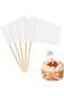 100 PCS Food Labels for Buffet, 3.5 x 6.5 CM Blank Food Flags for DIY, Wooden Flag Sticks, Fruit Sa