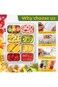 Multipurpose Storage Container, Divided Plastic Serving Tray with Lid and Handle, Portable for Orga