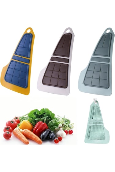 Excefore Silicone Vegetable Brush Potato Scrubber - Flexible Kitchen Cleaning Brush Set for Fruits,