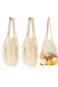 Azonee Reusable Net String Shopping Bags, 3 Pack Grocery Mesh Bags Portable, Washable Organic Cotto
