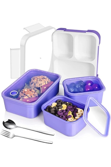 CCOVERY Lunch Box,Stainless Steel Lunch Box Kids Adults,Insulated Bento Lunch Box w/Tableware &amp; Bag