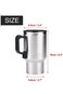 غلاية خزنة للسيارة سعة 450 مل، كوب سفر لتسخين السيارة من الفولاذ المقاوم للصدأ، كوب قهوة للسيارة مع
