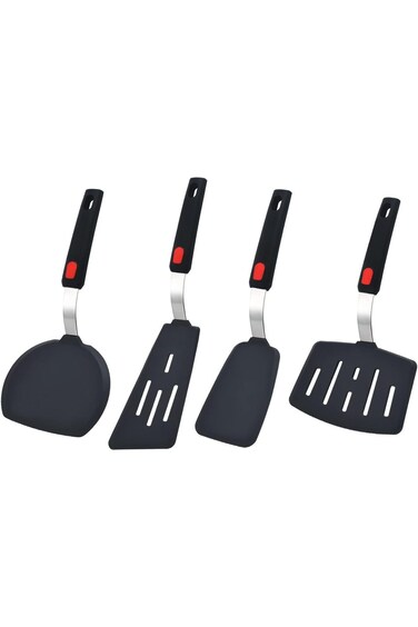 ملعقة التقليب المصنوعة من السيليكون، عبوة من 4 ملاعق سيليكون مقاومة للحرارة حتى 600 درجة فهرنهايت للأطباق غير اللاصقة