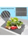 Silicone Dish Draining Mat with Drain Lip, Eco Friendly Dish Drying Mat Kitchen Counter Anti-Skid a