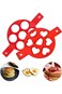 KASTWAVE Omelette Mold, Pancake Mold Ring, 2 Silicone Pancake Molds; 7 Holes Heart Reusable Silicon