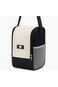 WDA Insulated Lunch Bag with Mesh Pocket, Black and Beige, Adjustable Shoulder Strap