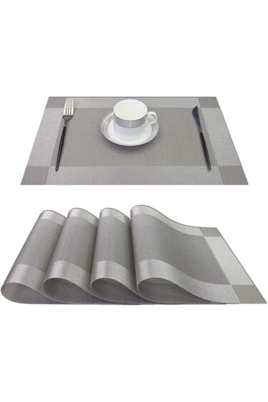 مفارش طاولة PIGCHCY، مفارش طاولة مقاومة للحرارة ومضادة للانزلاق وقابلة للغسل وسهلة التنظيف، مفارش طاولة من الفينيل المنسوج