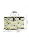 Joyzzz Insulated Picnic Basket, Large-Capacity, Portable &amp; Collapsible, Spotted Print, Aluminum Fra