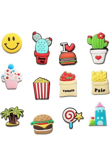 ملصقات ثلاجة مغناطيسية للطعام من Excefore، 12 قطعة من ملصقات الثلاجة المغناطيسية اللطيفة الكرتونية للأطفال الصغار،