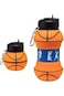 Oasisgalore Water Bottle, Silicone Collapsible Basketball Water Bottle with Keyring for Kids Toddle
