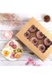 ELECDON Cupcake Box 6 Cavities, 10pcs Kraft Paper Standard Cupcakes, Brown Cupcake Containers with