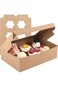 ELECDON Cupcake Box 6 Cavities, 10pcs Kraft Paper Standard Cupcakes, Brown Cupcake Containers with