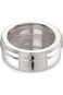 Set of 3 Multipurpose Stainless Steel Flat Canisters with See-Through Glass Lids - Stainless Steel