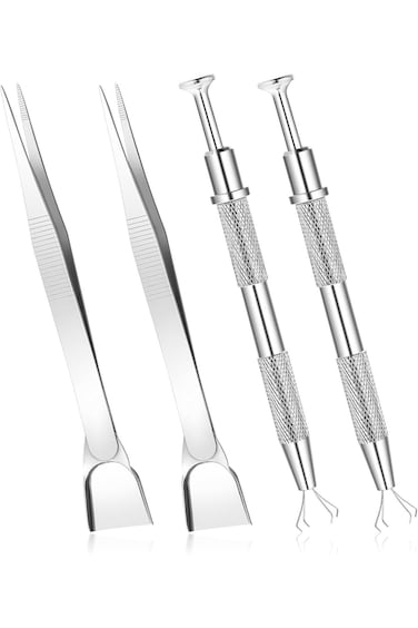 Azonee 4 PCS Cake Decorating Tools Set, Aluminum Alloy Jewelry Pickup Tool, Pearl Sprinkles Pen Pea