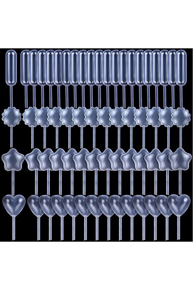 Excefore 200pcs 4ml Cupcake Pipettes, Mini Disposable Transfer Pipettes Squeeze Dropper Liquid Inje