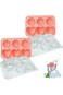 NewBinn Pink Ice Cube Molds 2 Pack, Rose &amp; Heart-shaped Ice Cube Trays with Built-in Funnel, Silico