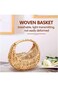 سلة صغيرة من قطعتين بمقبض من الروطان، سلة خوص نصف قمرية، سلة من قش الصفصاف، سلة صغيرة منسوجة