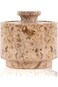 MARBLOUS KRAFTS 3" x 3" marble salt celler with lid 3.5oz, herb pot &amp; candy bowl for modern kitchen