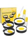 Pack of 4 Egg Rings, Stainless Steel Egg Cooking Mold with Anti-scald Handle for Eggs Frying Breakf