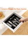 Andgogo Silverware Organizer with Lid,Covered Utensil Tray for Kitchen Drawer and Countertop,Kitche