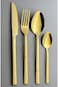 Cuisine Art Ezra 16 Piece Stainless Steel Cutlery Set, Shiny Gold    Flatware Set Timeless Elegance