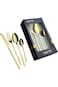 Cuisine Art Ezra 16 Piece Stainless Steel Cutlery Set, Shiny Gold    Flatware Set Timeless Elegance