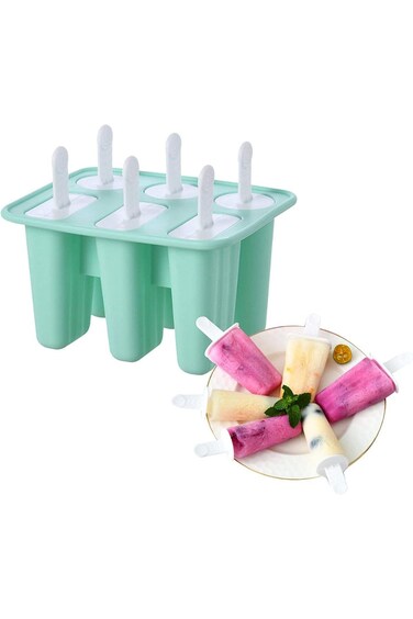 مجموعة من 6 قوالب مصاصات سيليكون، صينية قوالب آيس كريم مجمد للأطفال والكبار من ريوزا