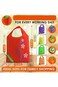 Tazweeq Cute Reusable Grocery Bags, Reusable Bags with Handles, Foldable Fruit Tote, Washable Groce